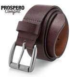 Prospero Comfort Men's Casual Jean Belt, Super Soft Full Grain Leather, Black, Brown, Tan