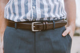 Men's Dress Belt ALL Genuine Leather Double Stitch Classic Design 35mm All Sizes