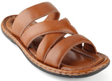 Prospero Comfort Menâ€™s Open Toe Sandals Top Grain Leather Soft Cushion Footbed Twisted Design Black Brown Tan Sizes 7-13