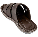 Prospero Comfort Menâ€™s Open Toe Sandals Top Grain Leather Soft Cushion Footbed Stripes Design Black Brown Tan Sizes 7-13