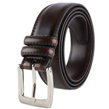 Men's Dress Belt ALL Genuine Leather Double Stitch Classic Design 35mm All Sizes