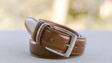 Men's Dress Belt ALL Genuine Leather Double Stitch Classic Design 35mm All Sizes