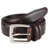 Men's Dress Belt ALL Genuine Leather Double Stitch Classic Design 35mm All Sizes