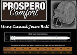 Men's Casual Jean Belt Soft Top Grain Leather Roller Buckle 38MM Black Brown Tan