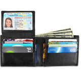 Wallet for Men Top Grain Leather 2-in-1 with Flip Out Removable ID Pocket Passcase and Gift Box