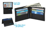 Wallet for Men Top Grain Leather 2-in-1 with Flip Out Removable ID Pocket Passcase and Gift Box